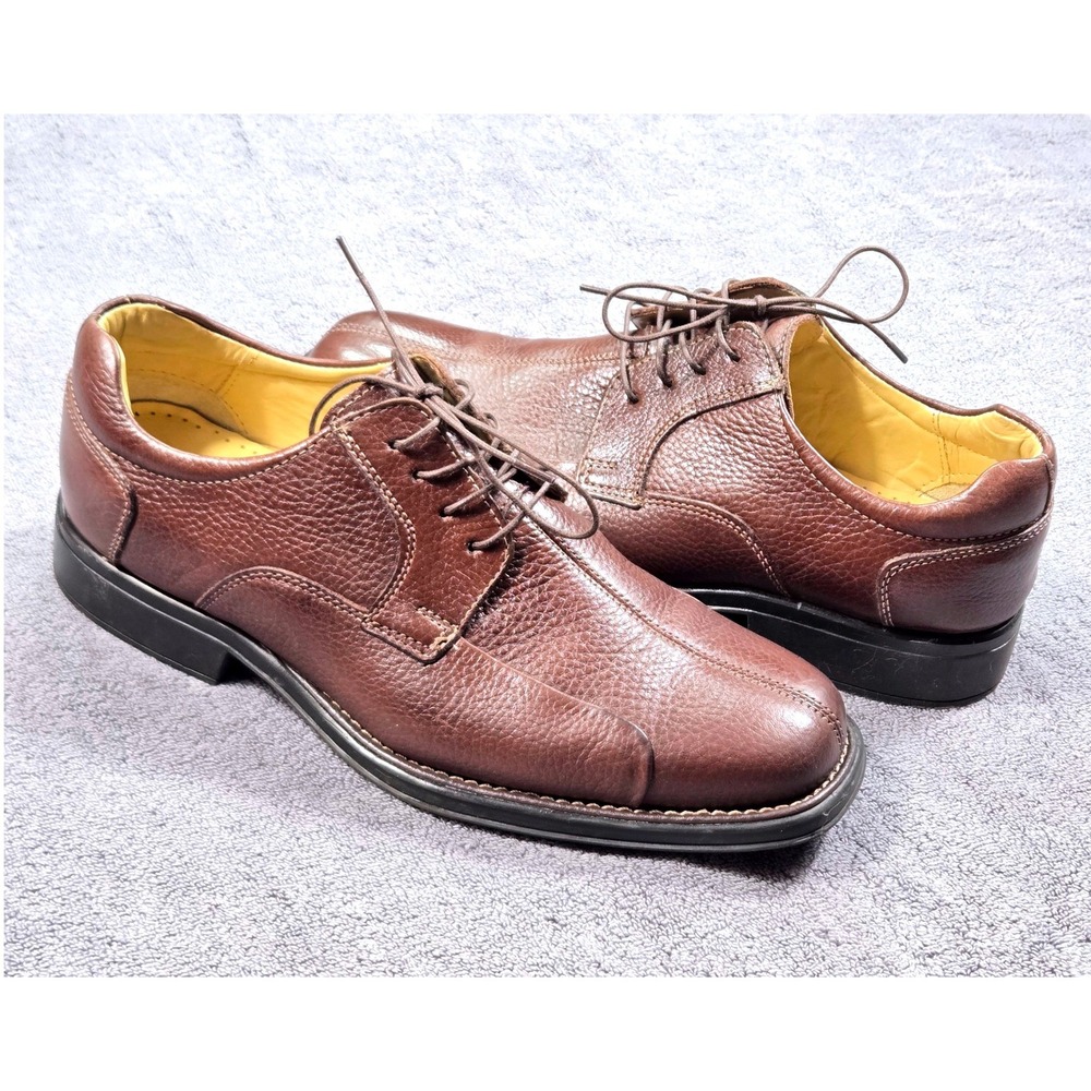 Studio Belvedere Bay Bridge Mens 10D Brown Pebbled Leather Derby Shoes Brazil